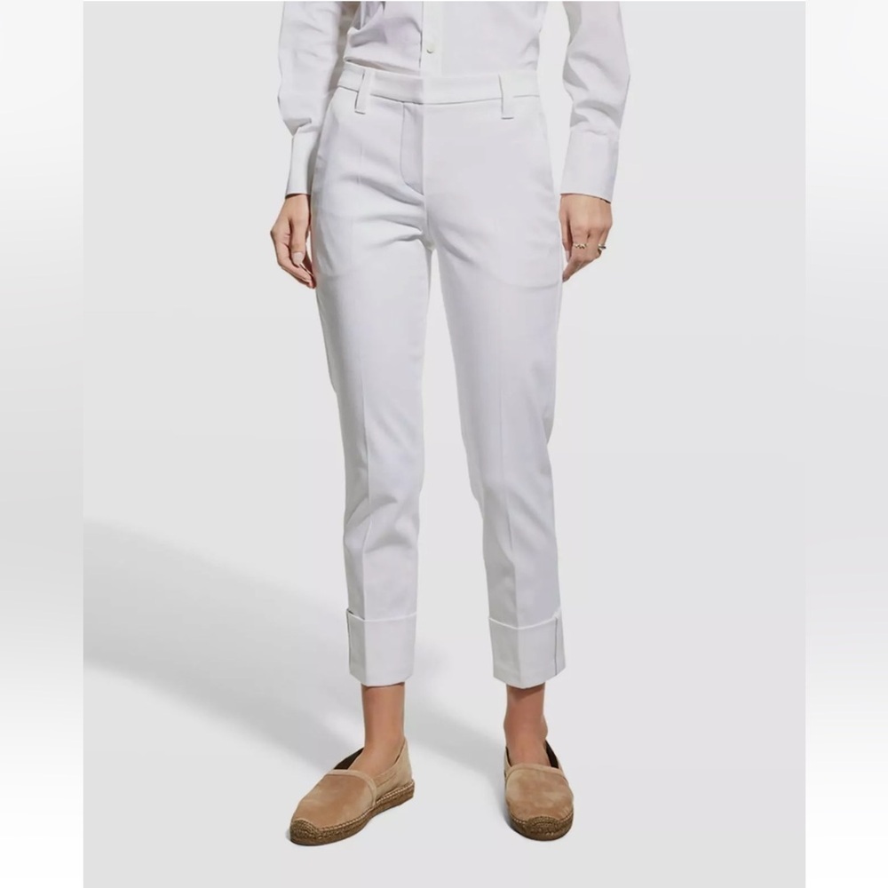 Brunello Cucinelli Tailored White Cropped Ankle Pants